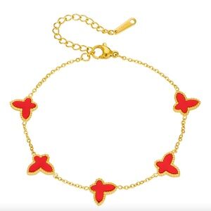 18K GOLD PLATED STAINLESS STEEL "BUTTERFLIES" BRACELET